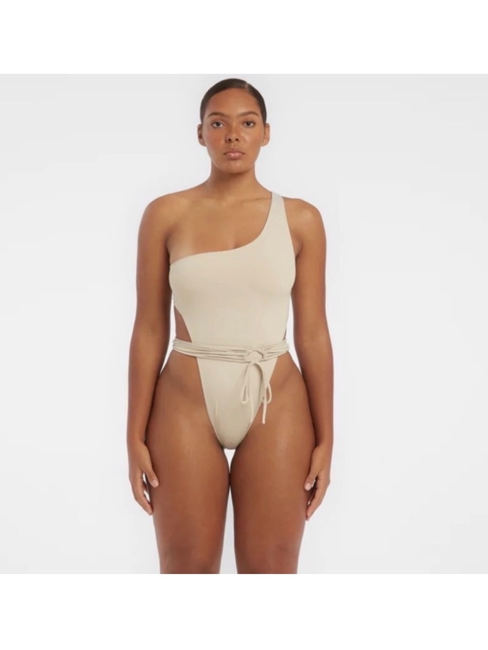 Riot Swim One-Shoulder One-Piece Swimsuit in Blush